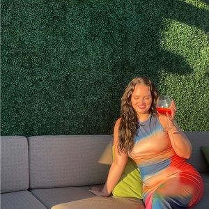 Tie Dye Midi Dress with slit